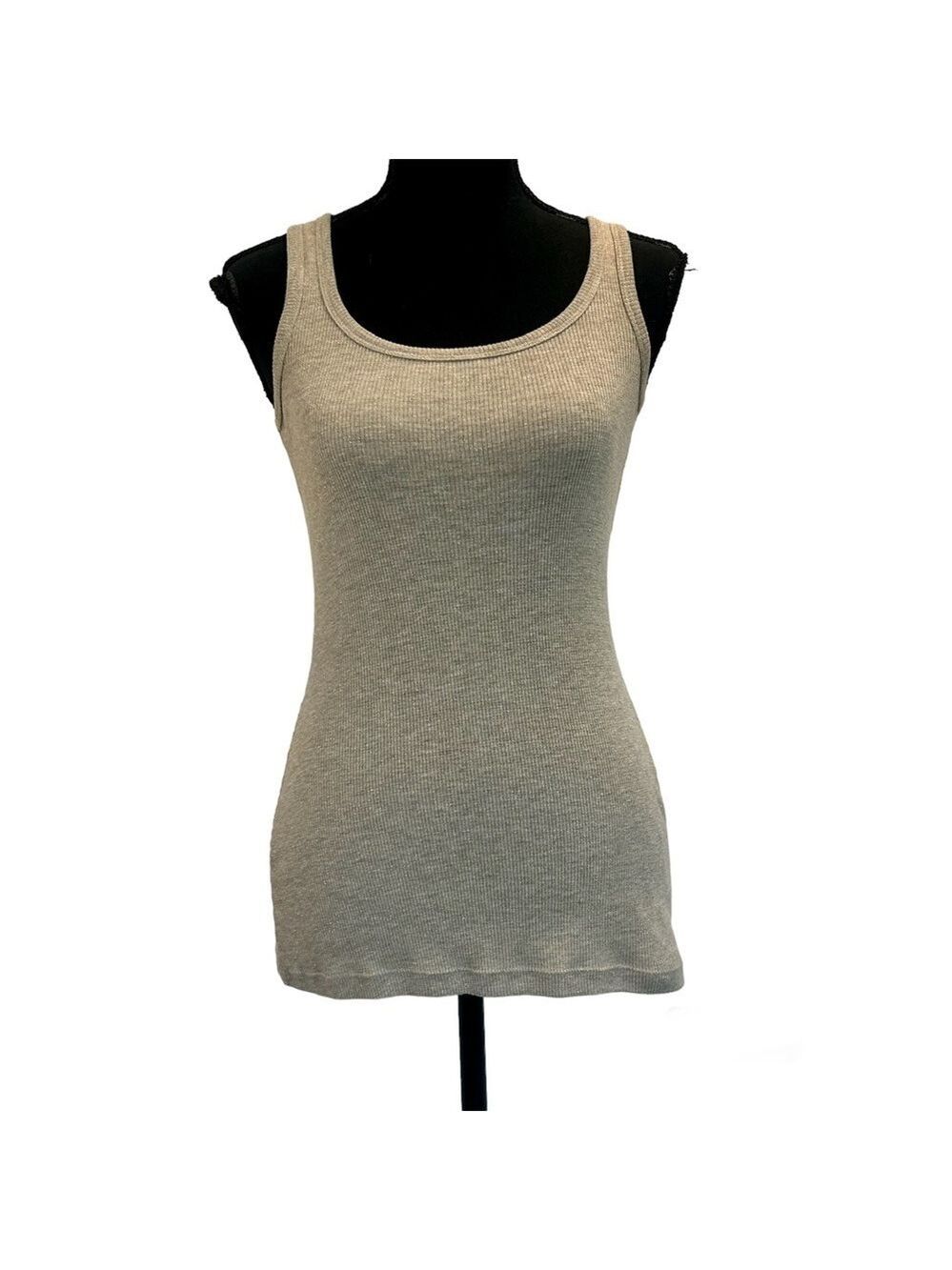 DYNAMITE tan metallic gold glitter Racerback tank top Sz S